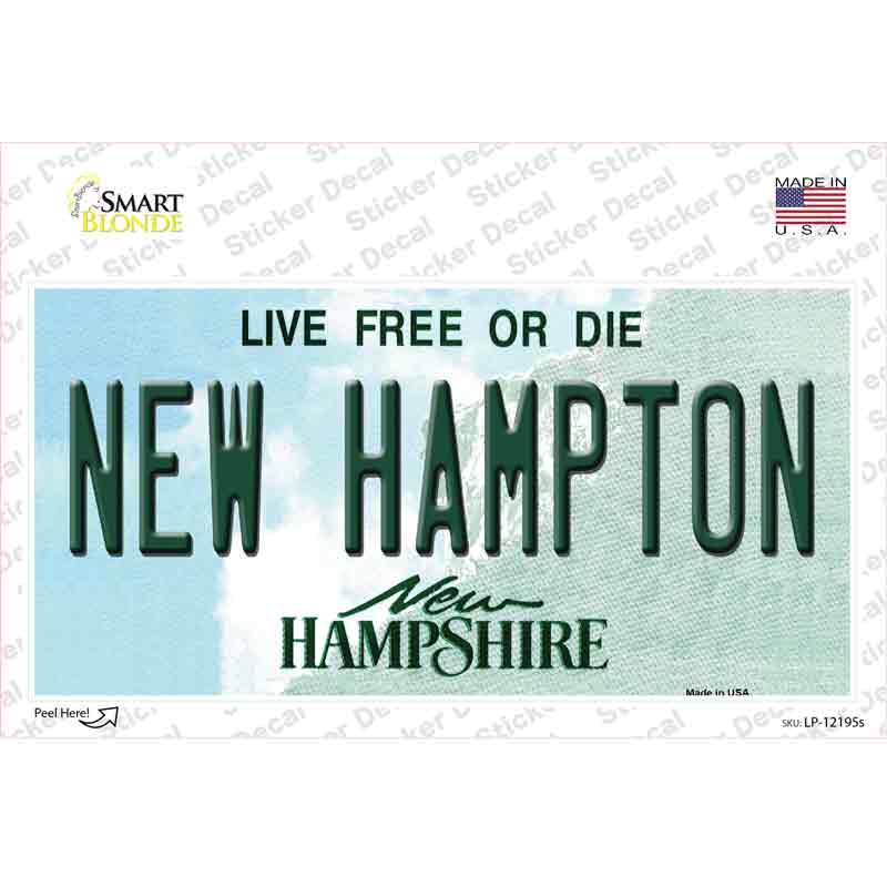 New Hampton New Hampshire Novelty Sticker Decal Small