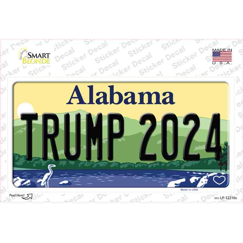 Trump 2024 Alabama Novelty Sticker Decal Small