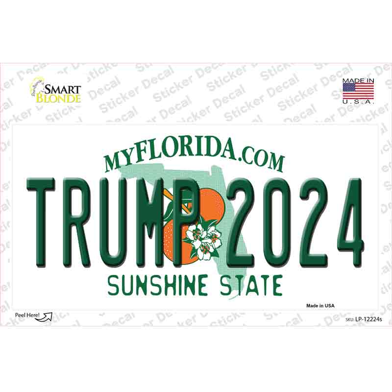 Trump 2024 Florida Novelty Sticker Decal Small