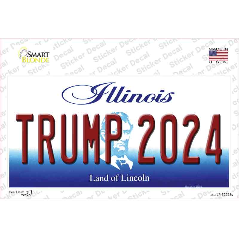 Trump 2024 Illinois Novelty Sticker Decal Small