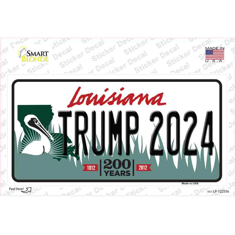 Trump 2024 Louisiana Novelty Sticker Decal Small