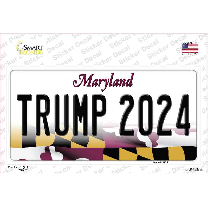 Trump 2024 Maryland Novelty Sticker Decal Small