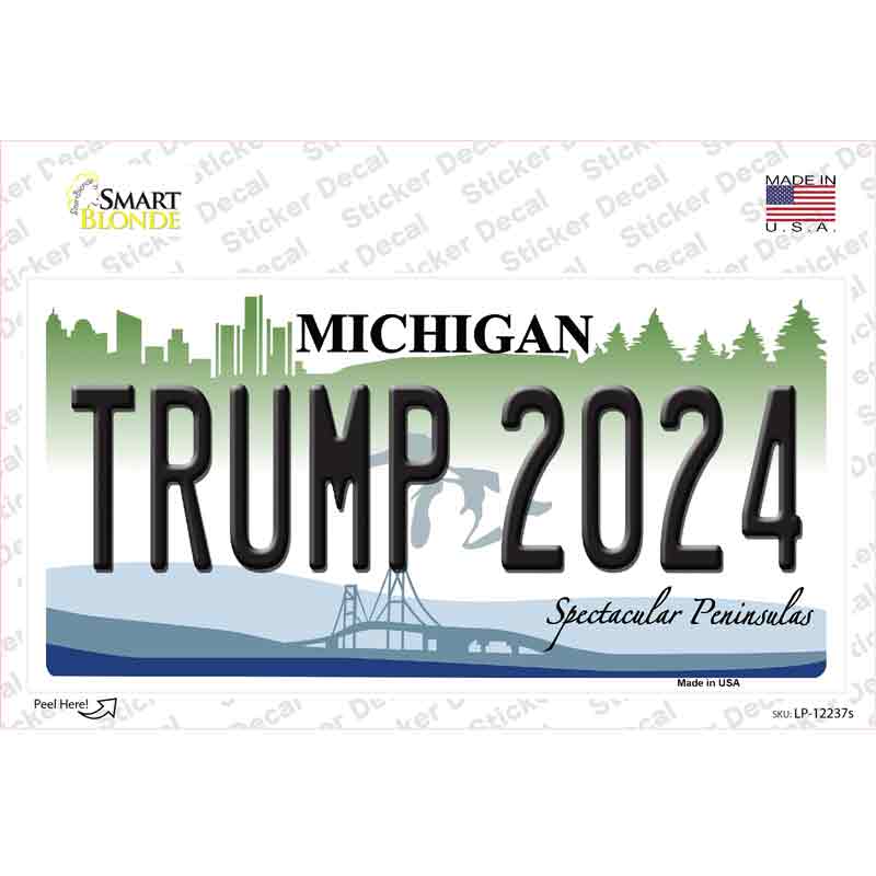 Trump 2024 Michigan Novelty Sticker Decal Small