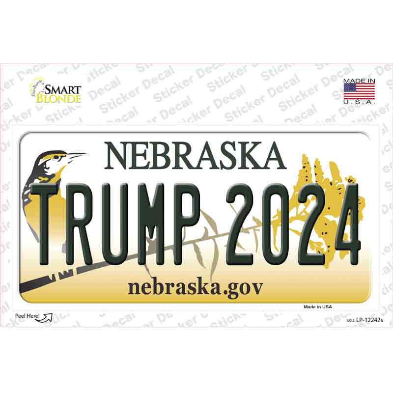 Trump 2024 Nebraska Novelty Sticker Decal Small