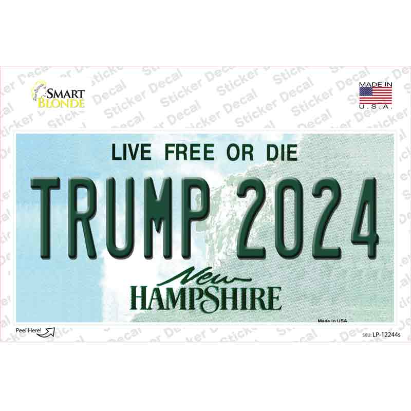 Trump 2024 New Hampshire Novelty Sticker Decal Small