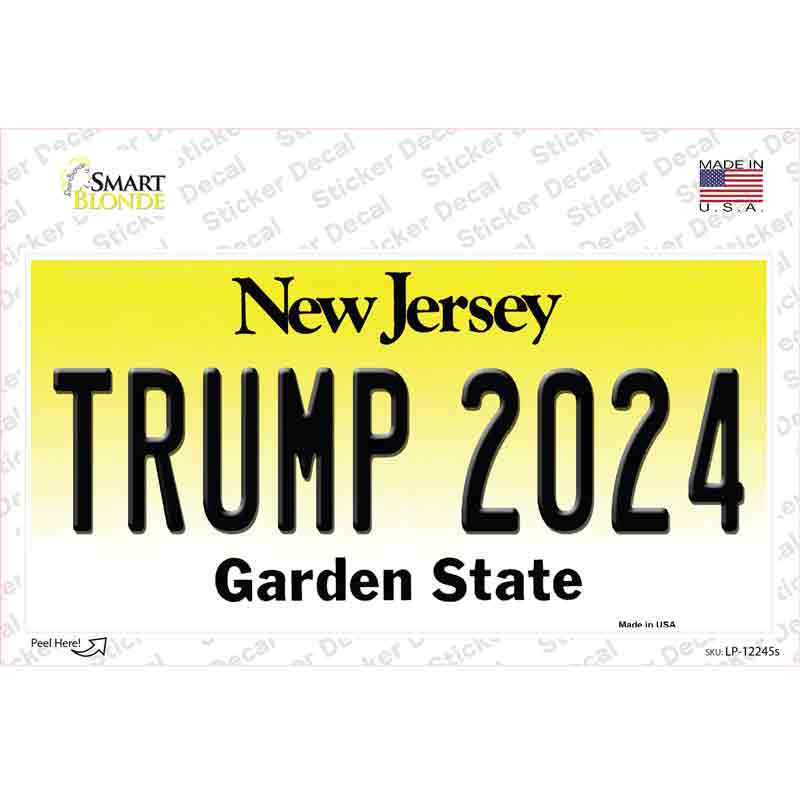 Trump 2024 New Jersey Novelty Sticker Decal Small