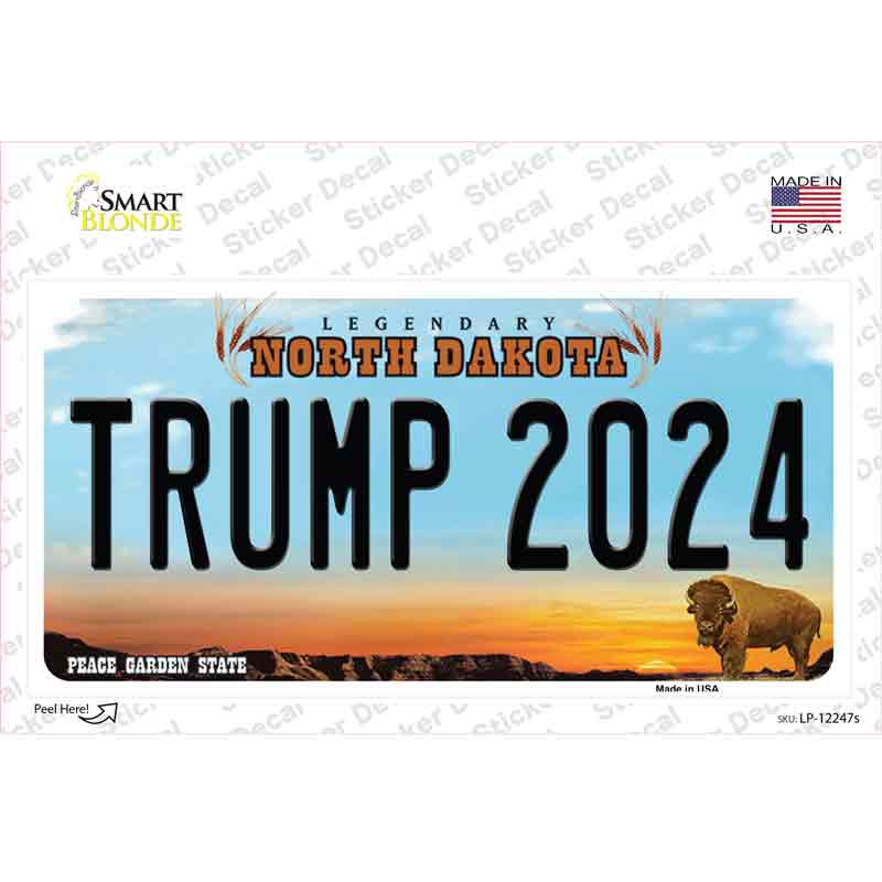 Trump 2024 North Dakota Novelty Sticker Decal Small