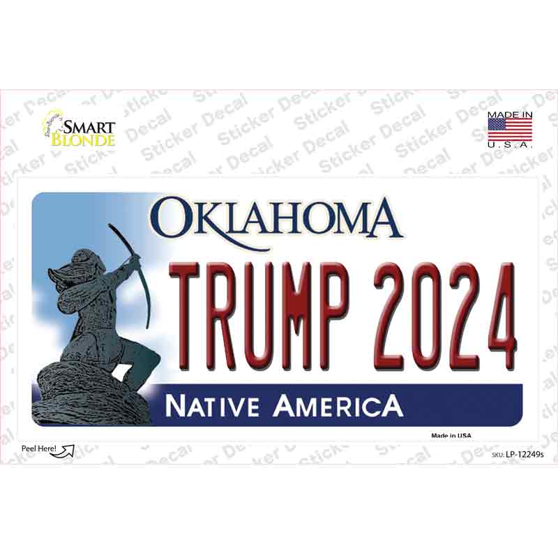 Trump 2024 Oklahoma Novelty Sticker Decal Small