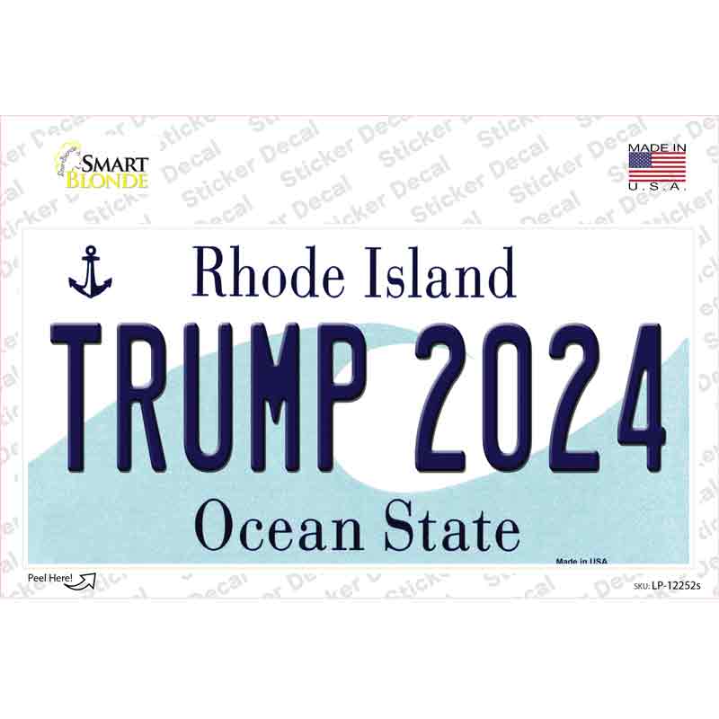 Trump 2024 Rhode Island Novelty Sticker Decal Small