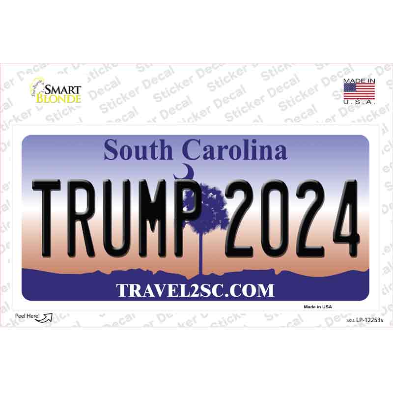 Trump 2024 South Carolina Novelty Sticker Decal Small