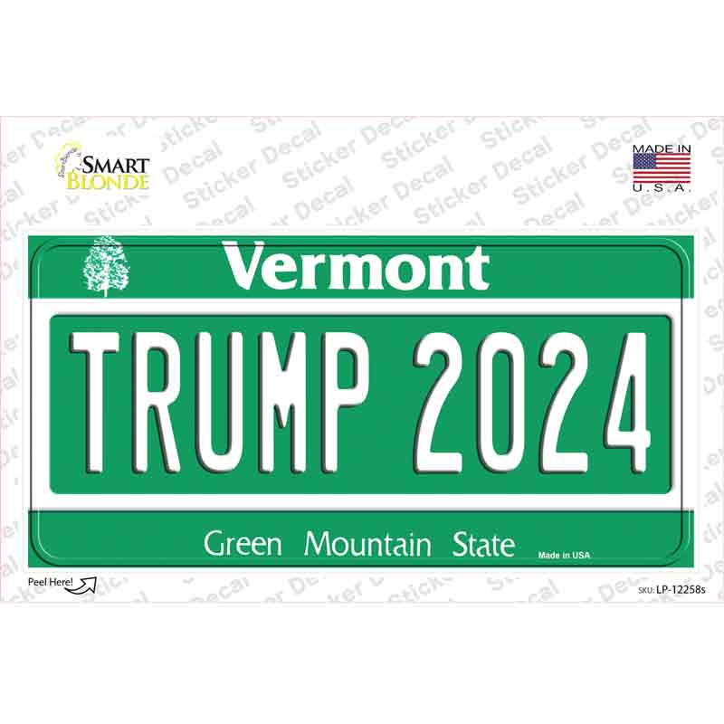 Trump 2024 Vermont Novelty Sticker Decal Small