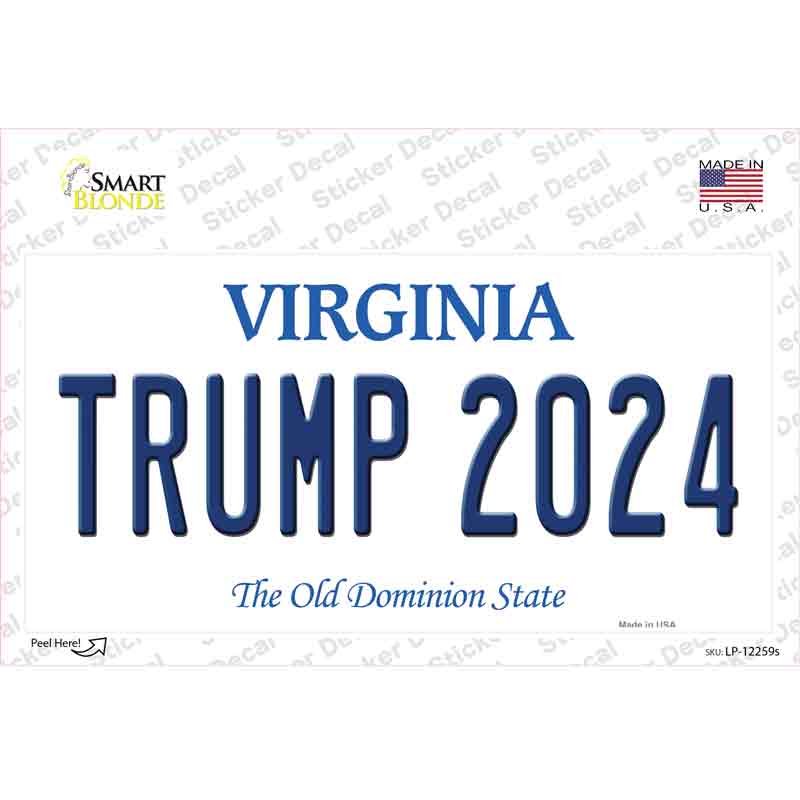 Trump 2024 Virginia Novelty Sticker Decal Small