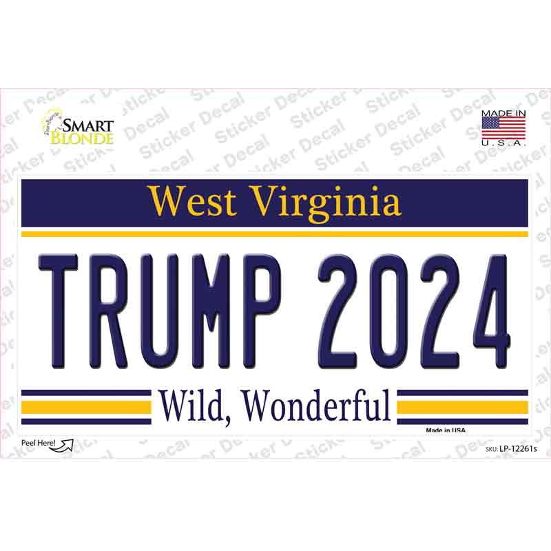 Trump 2024 West Virginia Novelty Sticker Decal Small