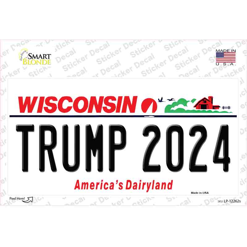 Trump 2024 Wisconsin Novelty Sticker Decal Small