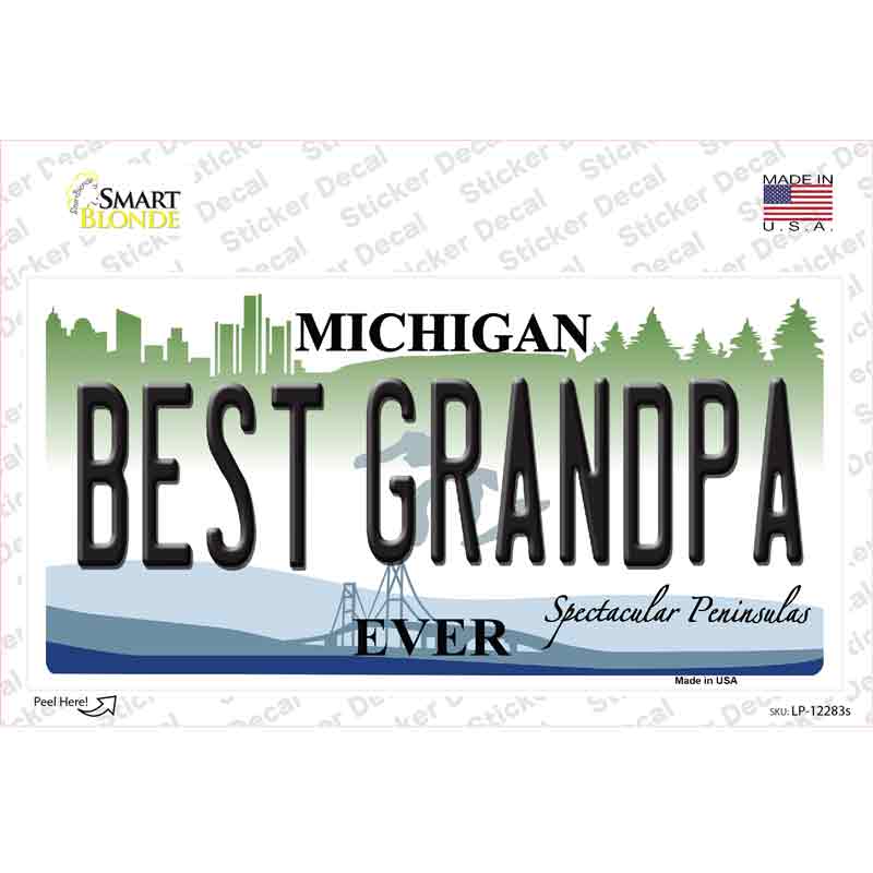 Michigan Best Grandpa Novelty Sticker Decal Small