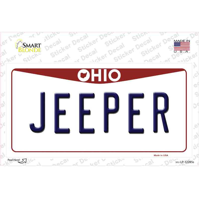 Ohio Jeeper Novelty Sticker Decal Small