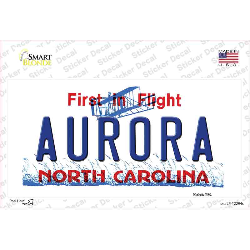 North Carolina Aurora Novelty Sticker Decal Small