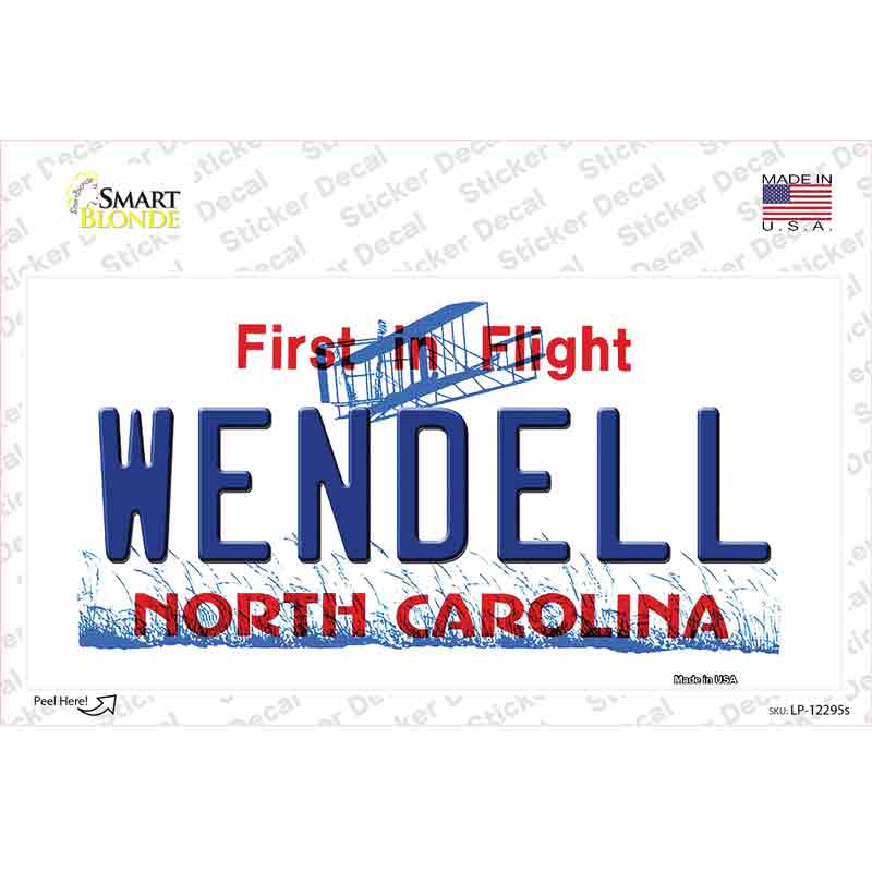 North Carolina Wendell Novelty Sticker Decal Small