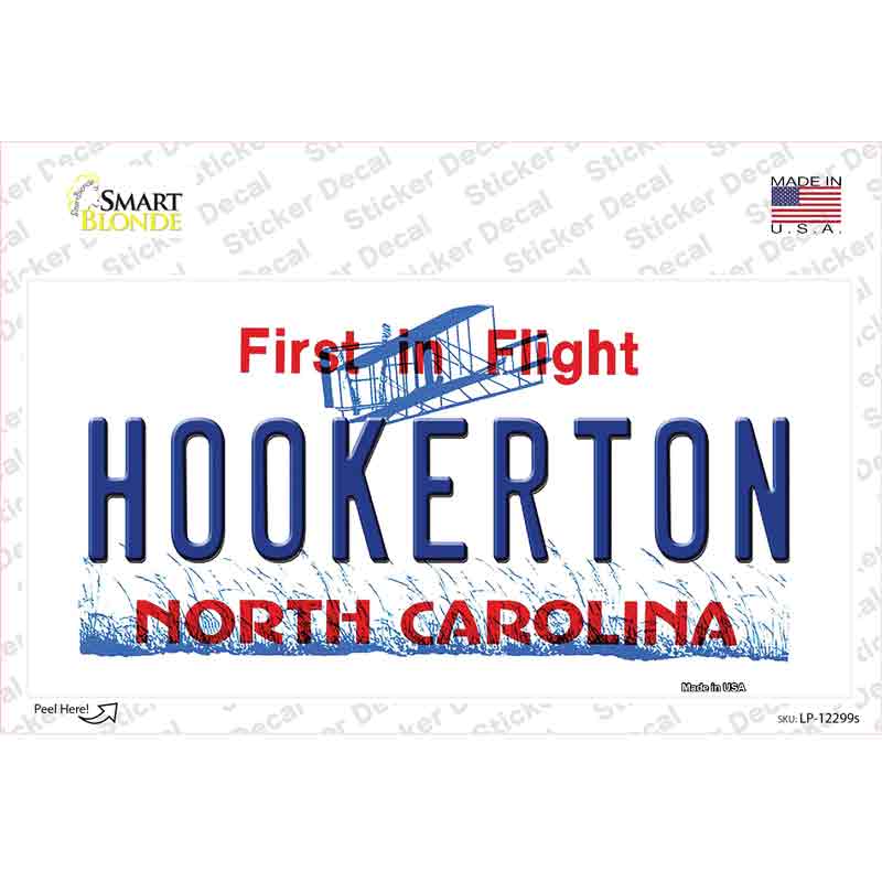 North Carolina Hookerton Novelty Sticker Decal Small