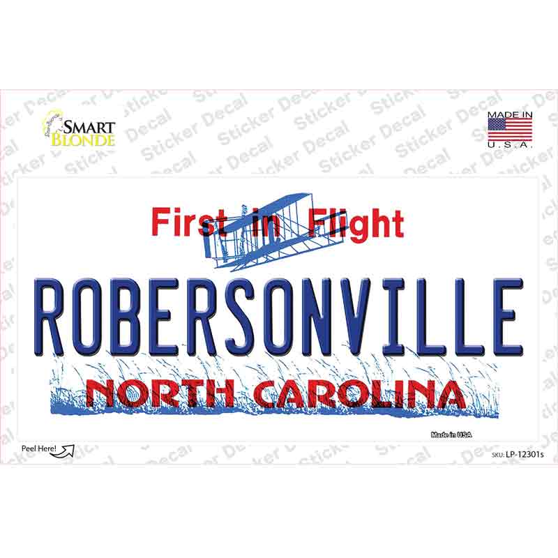 North Carolina Robersonville Novelty Sticker Decal Small