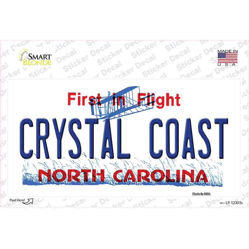 North Carolina Crystal Coast Novelty Sticker Decal Small