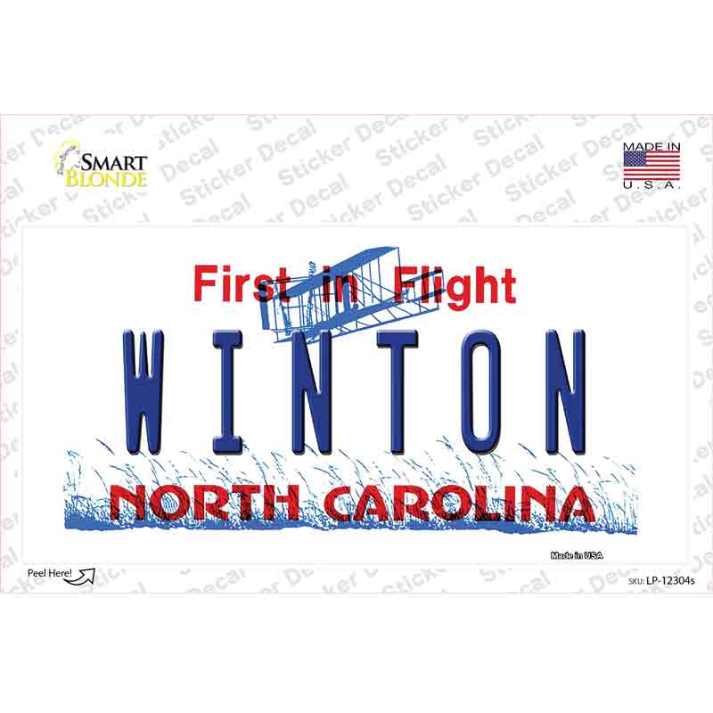 North Carolina Winton Novelty Sticker Decal Small