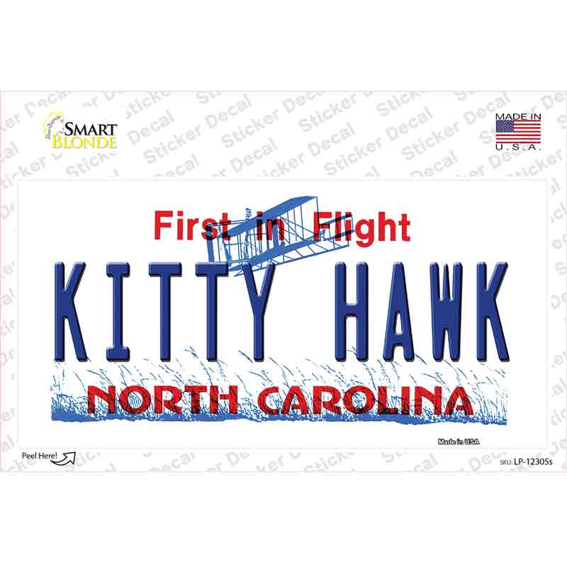 North Carolina Kitty Hawk Novelty Sticker Decal