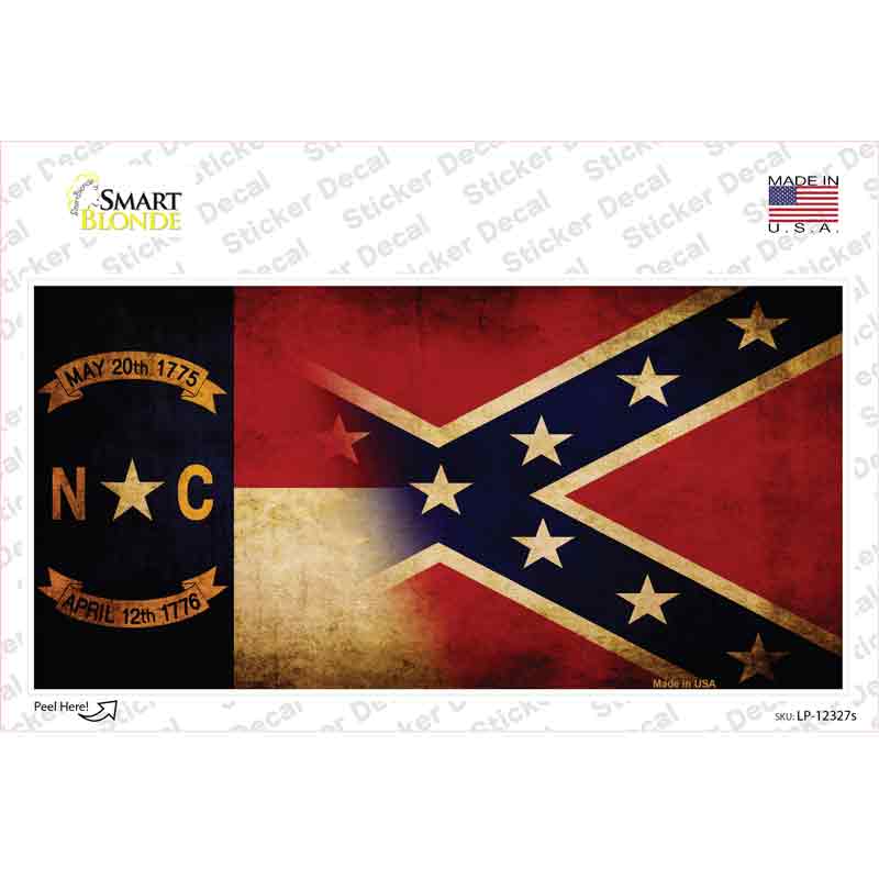 NC | Confederate Flag Novelty Sticker Decal Small