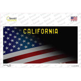 California with American Flag Novelty Sticker Decal Small