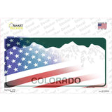 Colorado with American Flag Novelty Sticker Decal