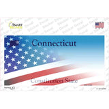 Connecticut with American Flag Novelty Sticker Decal Small