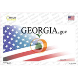 Georgia with American Flag Novelty Sticker Decal Small