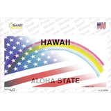 Hawaii with American Flag Novelty Sticker Decal Small