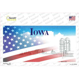 Iowa with American Flag Novelty Sticker Decal Small