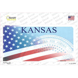 Kansas with American Flag Novelty Sticker Decal Small