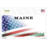 Maine with American Flag Novelty Sticker Decal Small