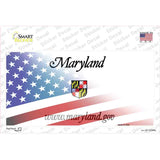 Maryland with American Flag Novelty Sticker Decal