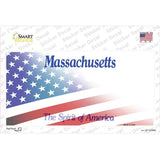 Massachusetts with American Flag Novelty Sticker Decal Small