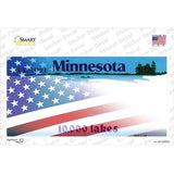 Minnesota with American Flag Novelty Sticker Decal Small