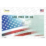 New Hampshire with American Flag Novelty Sticker Decal Small