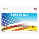 North Dakota with American Flag Novelty Sticker Decal Small