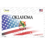 Oklahoma with American Flag Novelty Sticker Decal Small