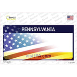 Pennsylvania with American Flag Novelty Sticker Decal Small