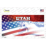 Utah with American Flag Novelty Sticker Decal Small