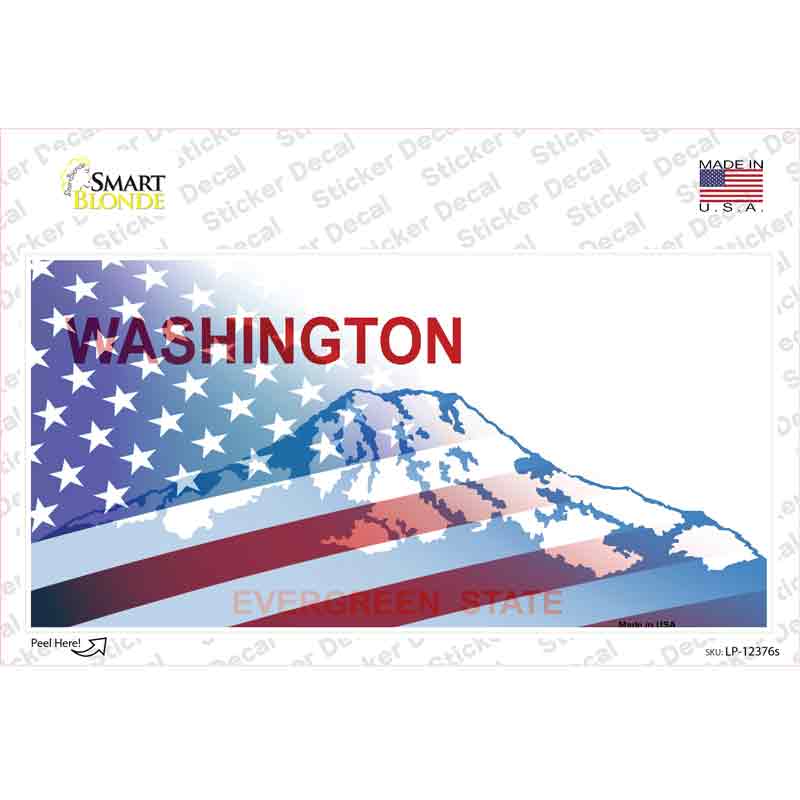 Washington with American Flag Novelty Sticker Decal Small