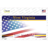 West Virginia with American Flag Novelty Sticker Decal Small