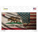 California/American Flag Novelty Sticker Decal Small