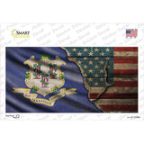 Connecticut/American Flag Novelty Sticker Decal Small