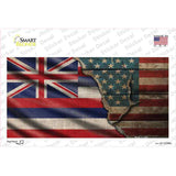 Hawaii/American Flag Novelty Sticker Decal Small