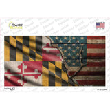 Maryland/American Flag Novelty Sticker Decal Small